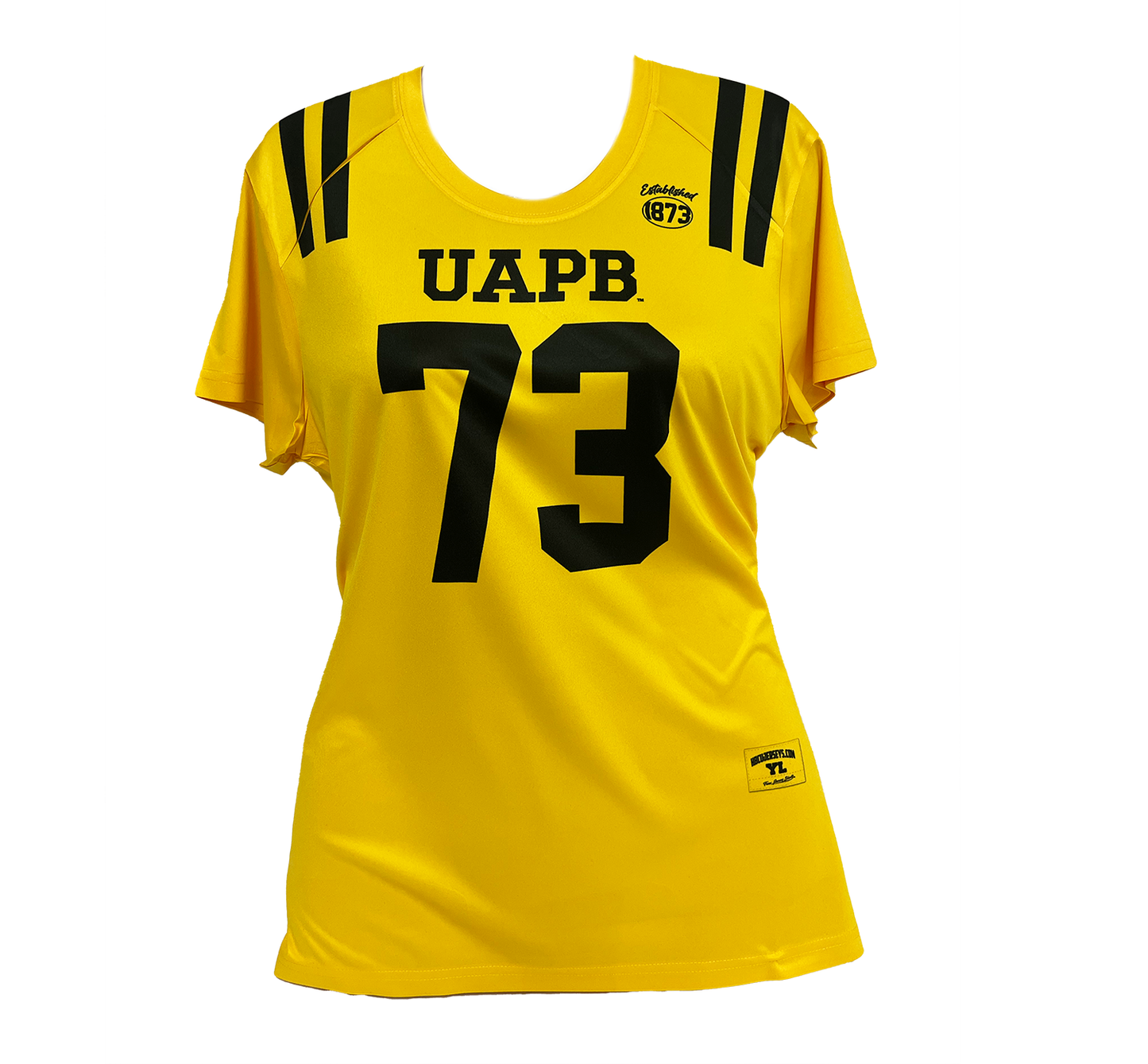 UAPB GOLD RUSH LADIES FIT FOOTBALL FAUXJERSEY™️ TEE